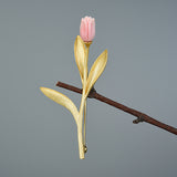 Lovely Tulip Flower Brooch