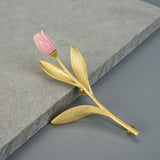 Lovely Tulip Flower Brooch