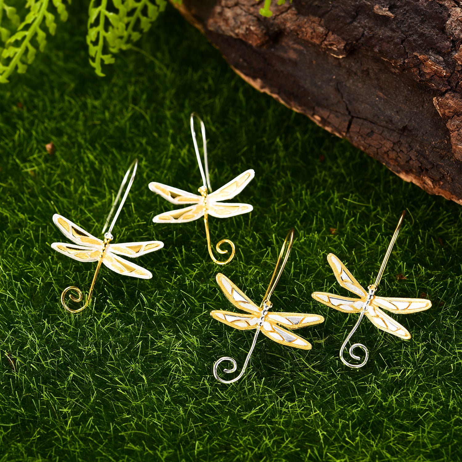 Fantasy Dragonfly Drop Earrings