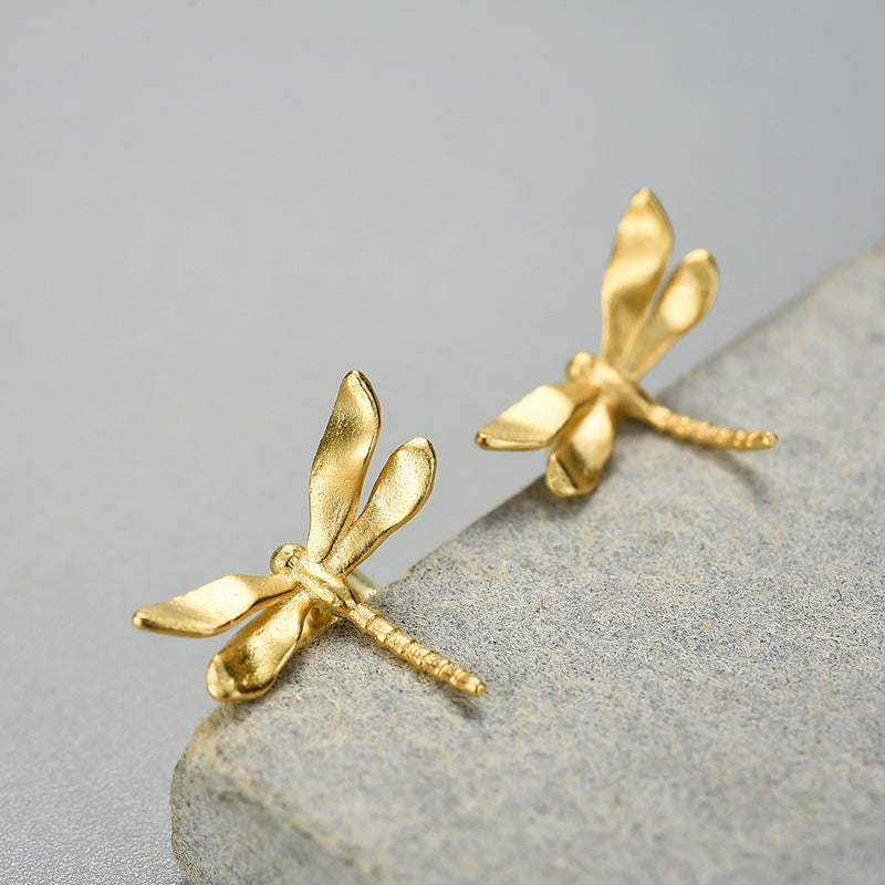 Dainty Dragonfly Stud Earrings