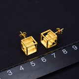 Cube Design Stud Earrings