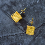 Cube Design Stud Earrings