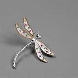 Minimal Colorful Dragonfly Brooch