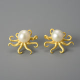 Marine Octopus Stud Earrings