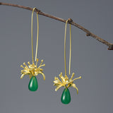 Modern Lily Flower Dangle Earrings