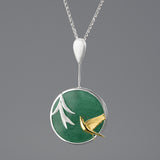 Stardust Sparrow Round Pendant Necklace