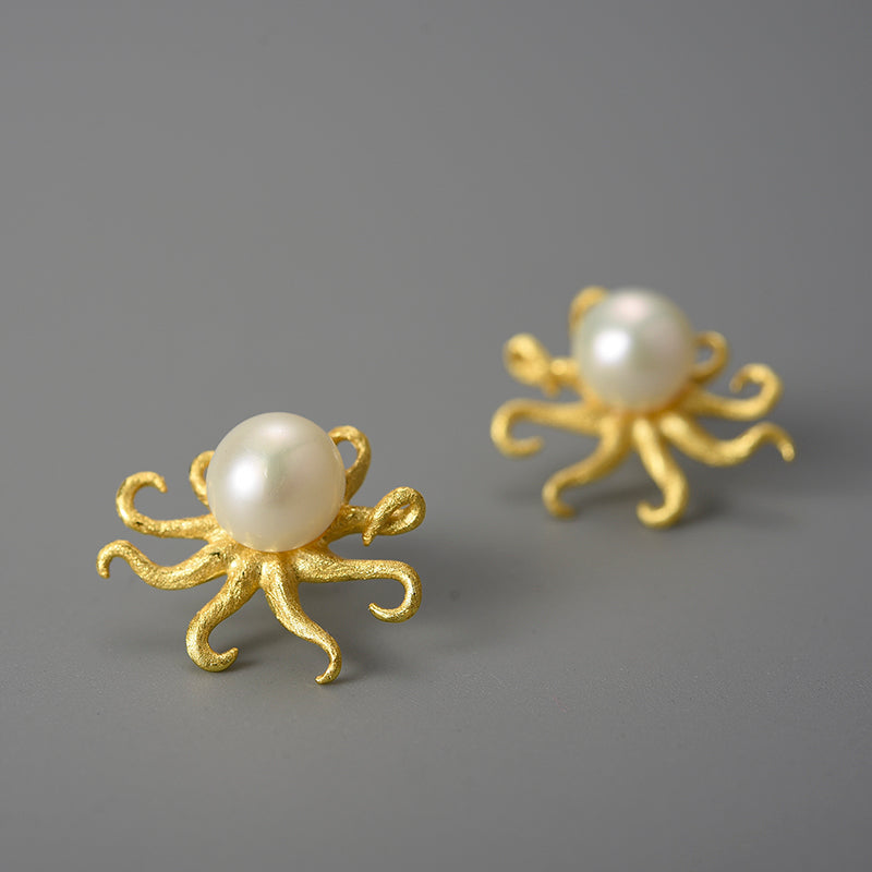 Marine Octopus Stud Earrings