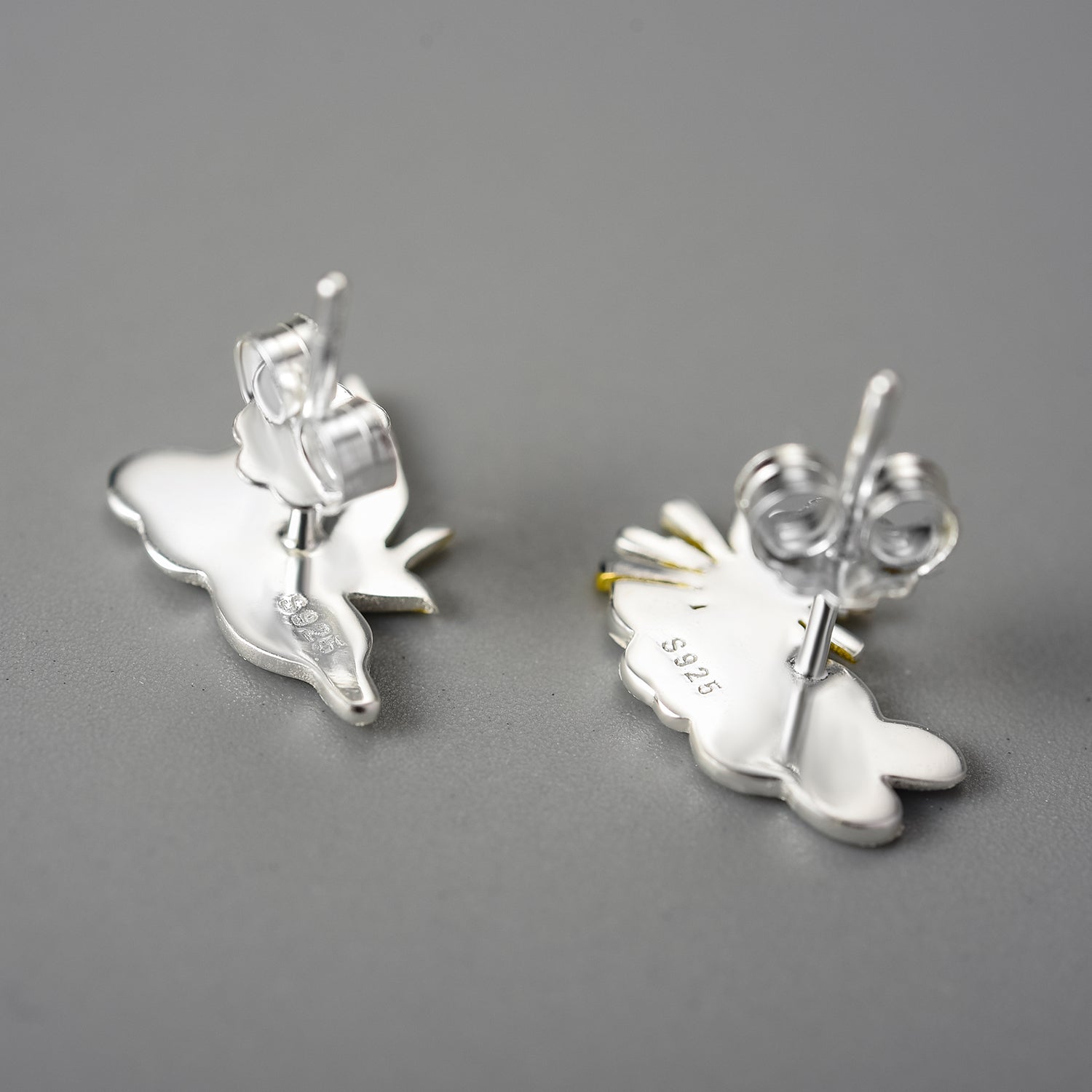 Sunlit Amber Bird Stud Earrings