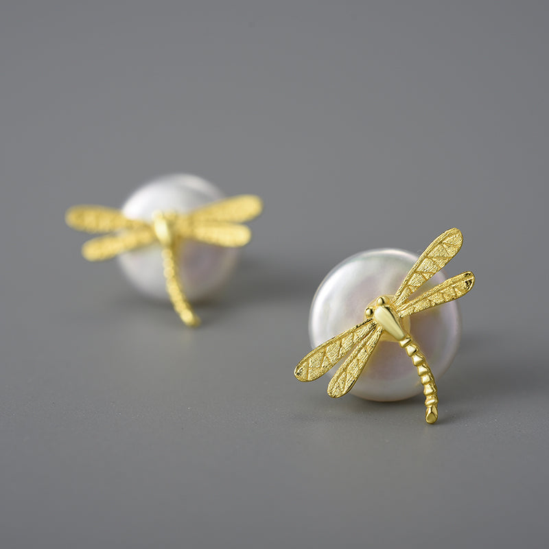 Dragonfly Couple Stud Earrings