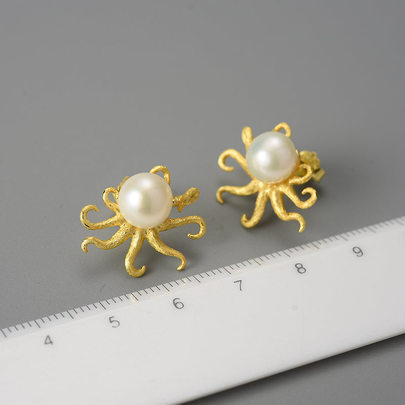 Marine Octopus Stud Earrings