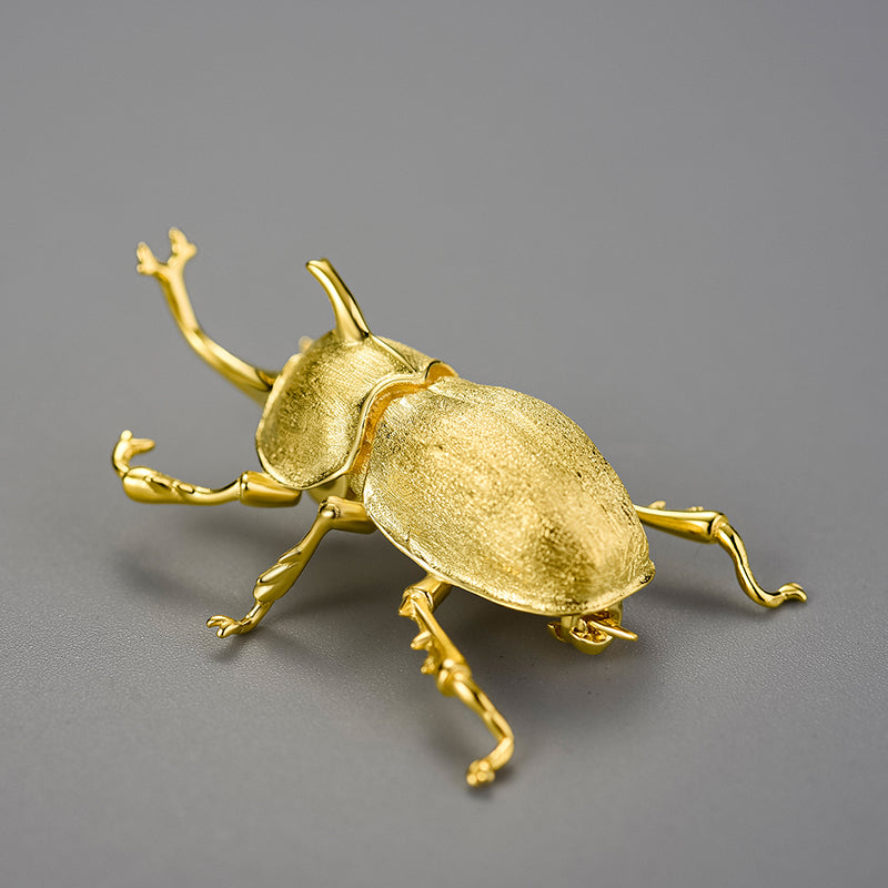 Mr.Rhino Beetle Real Brooch