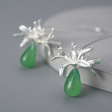 Modern Lily Flower Dangle Earrings