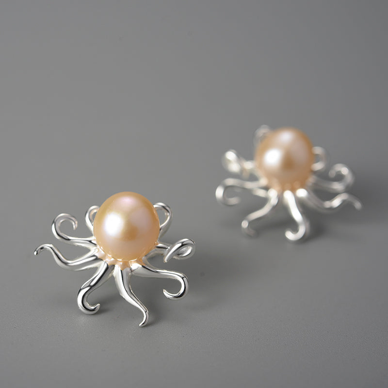 Marine Octopus Stud Earrings