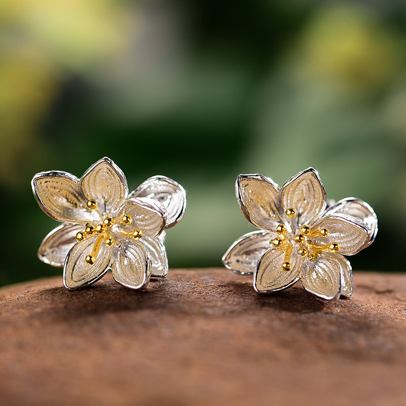 Lotus Velvet Fashion Stud Earrings