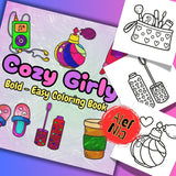 Cozy Girly Coloring Pages Bundle Digital & Printable 6 Designs