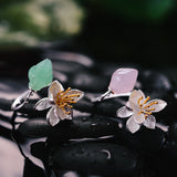 Delicate Lotus Flower Adjustable Ring