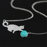 Playful Cat Pendant Necklace