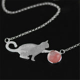 Playful Cat Pendant Necklace