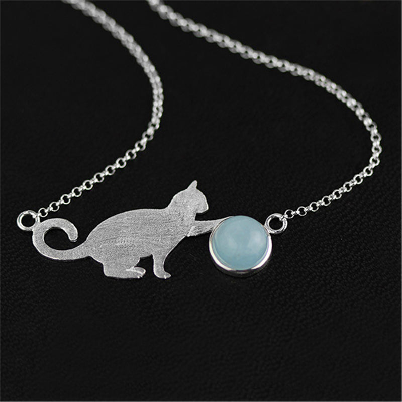 Playful Cat Pendant Necklace