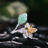 Delicate Lotus Flower Adjustable Ring