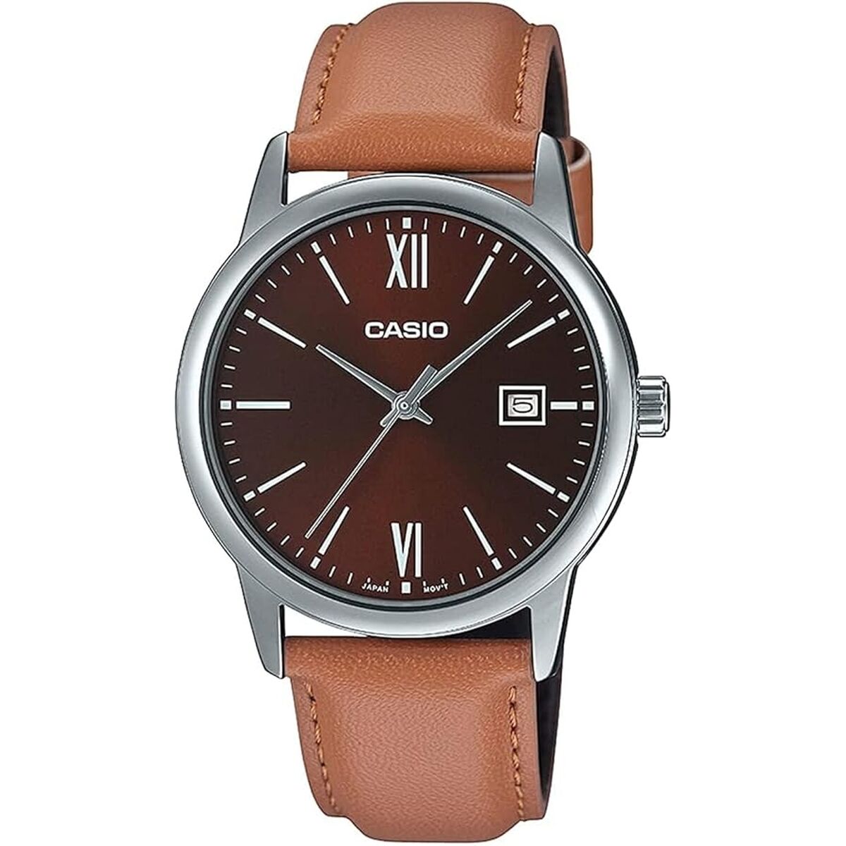 Men's Watch Casio DATE, LEATHER - BRONZE (Ø 37 mm)