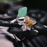 Delicate Lotus Flower Adjustable Ring