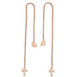 Ladies' Earrings Amen CUORE CROCE CRISTALLI ROSE GOLD Sterling silver 925