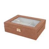 Box for watches Versa Red Polyester MDF Wood 11,5 x 8 x 21 cm