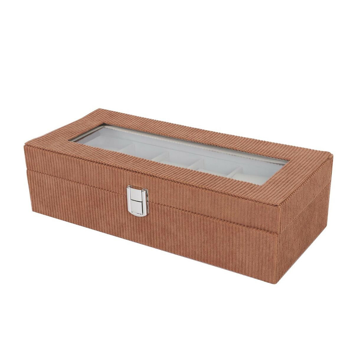 Box for watches Versa Grey Polyester 13,5 x 9 x 30,5 cm