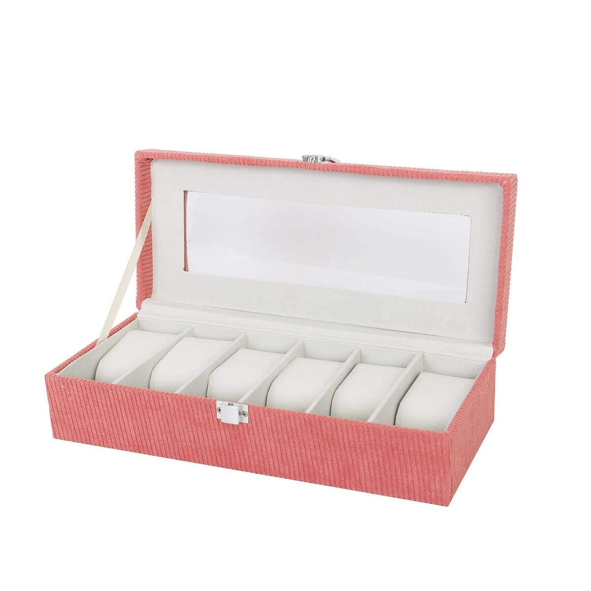 Box for watches Versa Red Polyester 13,5 x 9 x 30,5 cm