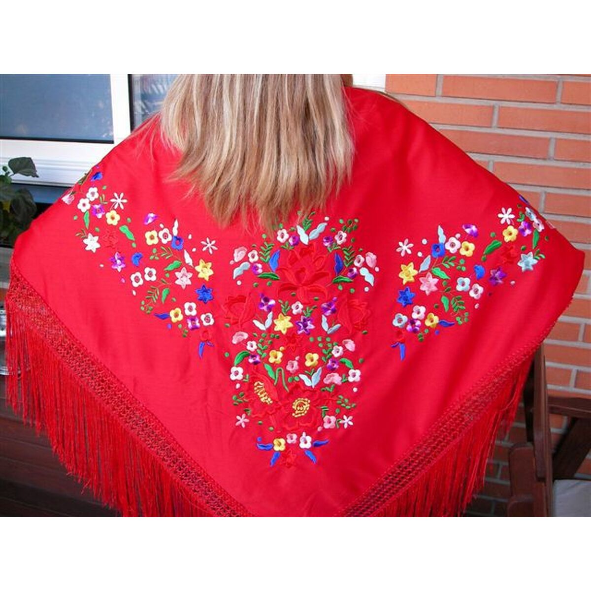 Shawl PGRR40 Red 140 cm