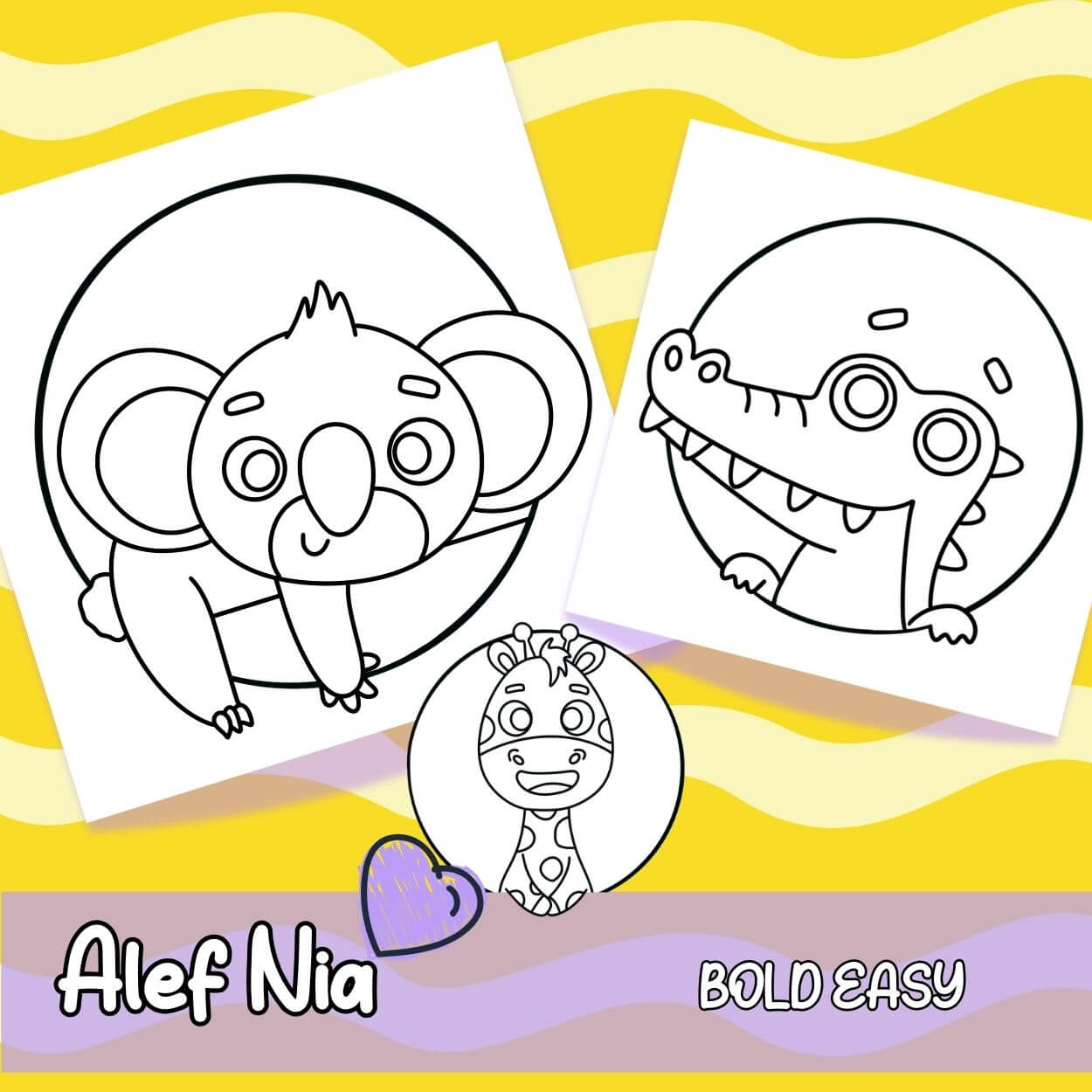 Animals for Kids Coloring Pages Bundle Digital & Printable 10 Designs