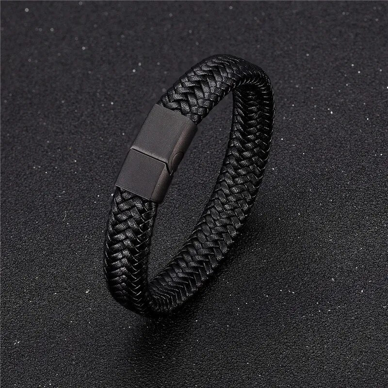 black bracelet on black background