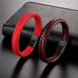 red and vintage brown bracelets