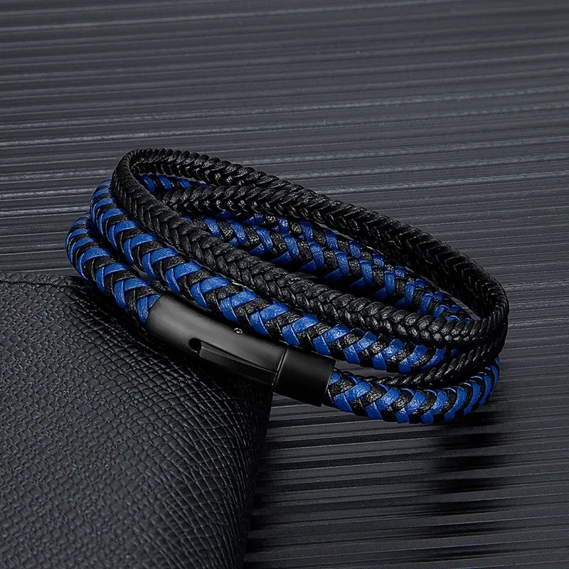 blue and black bracelet