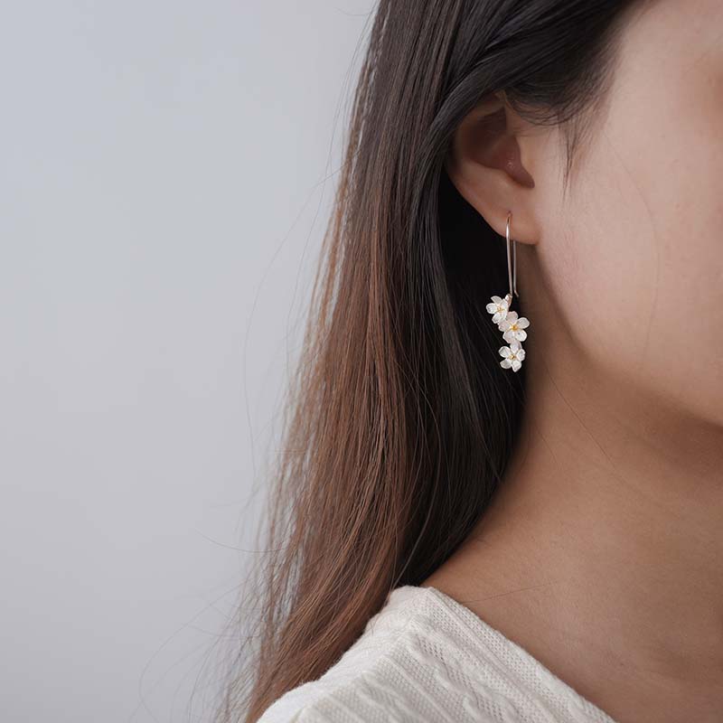 Floral Fantasia Long Dangle Earrings