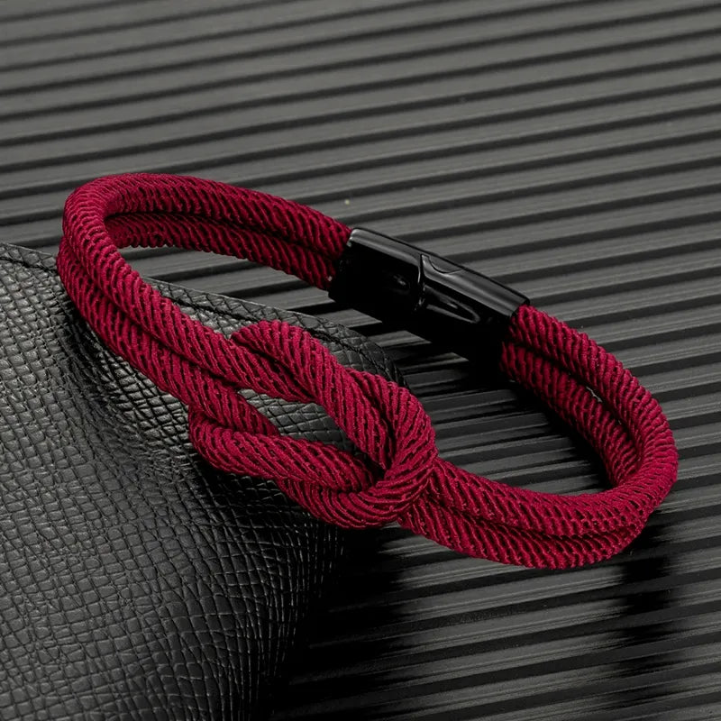 red wine rope bracelet