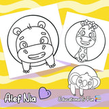 Animals for Kids Coloring Pages Bundle Digital & Printable 10 Designs