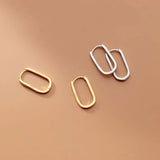 Elegant Oval Huggie Earrings