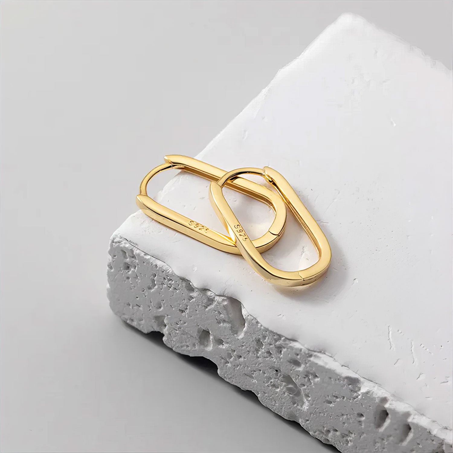 Elegant Oval Huggie Earrings