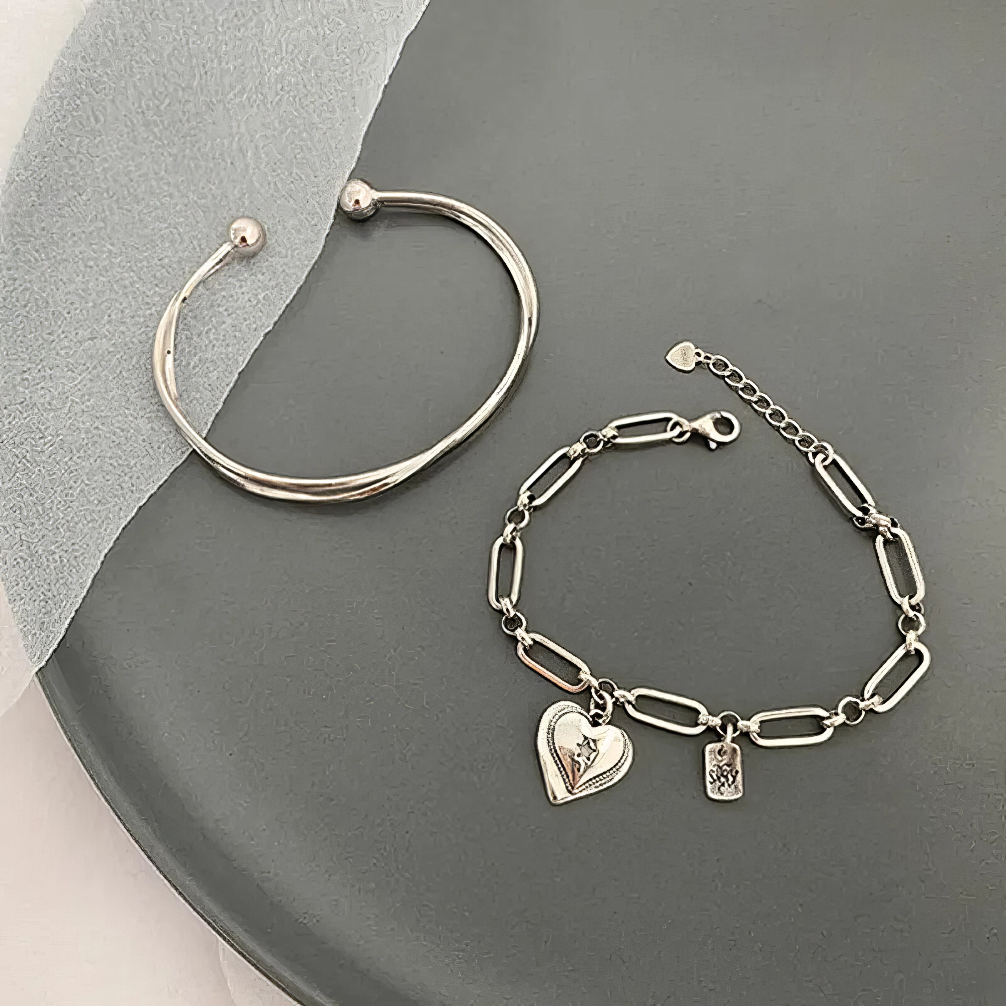 Ethereal Silver Love Bracelets