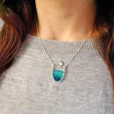 Penguin & Azure Wave Pendant Necklace