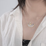 Azure Wave Designer Pendant Necklace