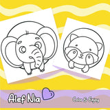 Animals for Kids Coloring Pages Bundle Digital & Printable 10 Designs