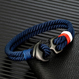 anchor blue rope bracelet for men