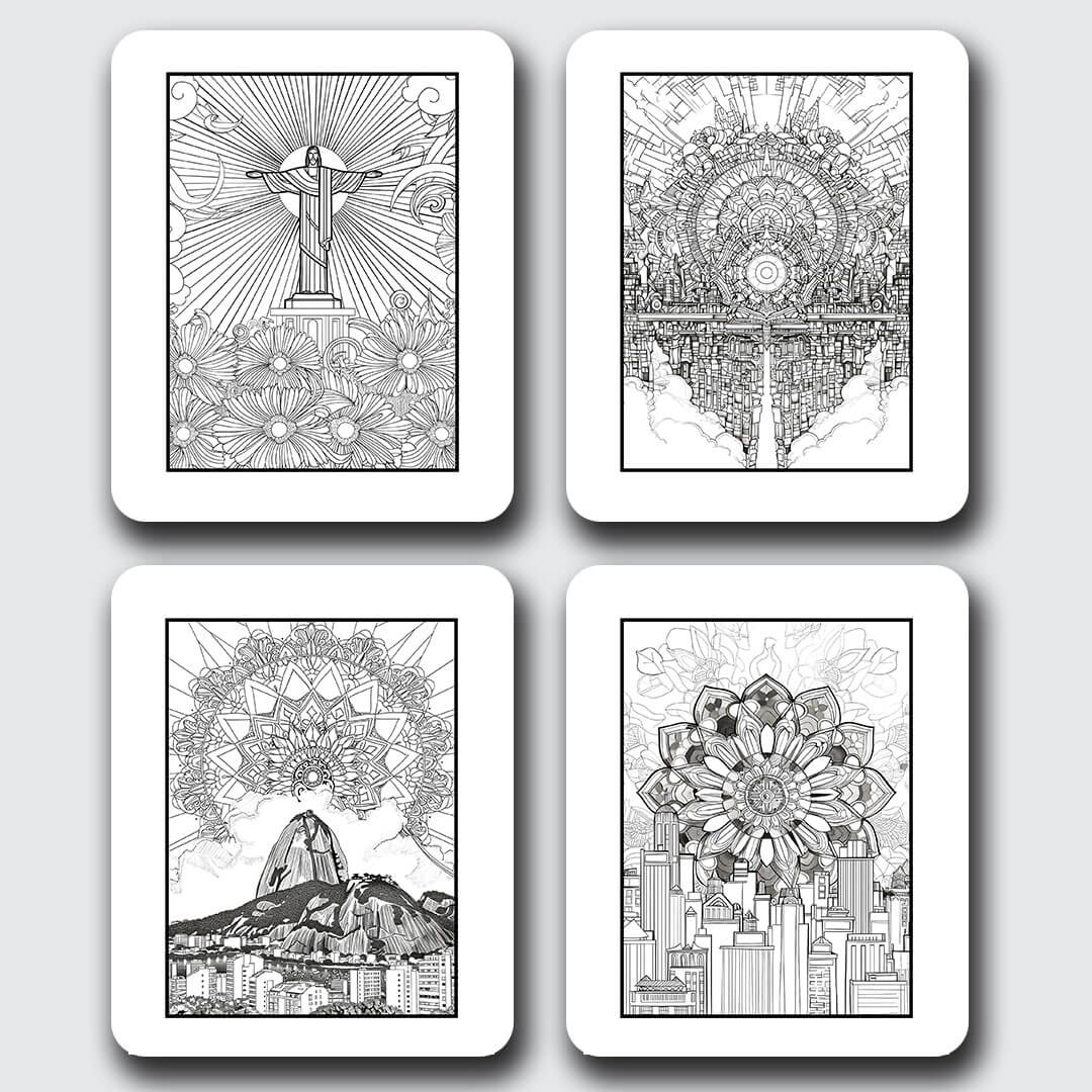 Rio Mandala Digital & Printable Coloring Book