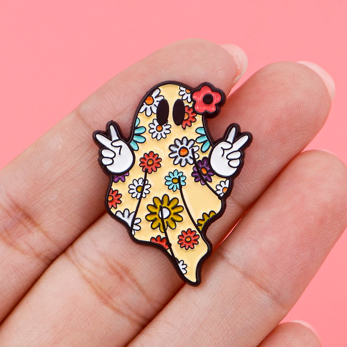 Floral Ghost Spirit Pin