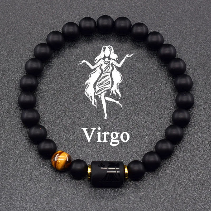 Zodiac Sign Classic Black Onyx Power Bracelet