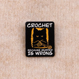 Crochet Murder Cat Pin