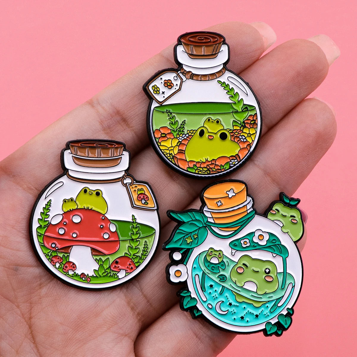 Potion Bottle Frog Pins